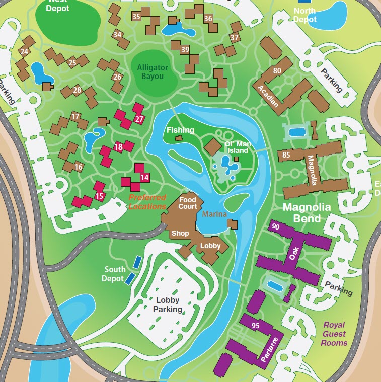 Disneys Port Orleans Riverside Royal Guest Room Map 
