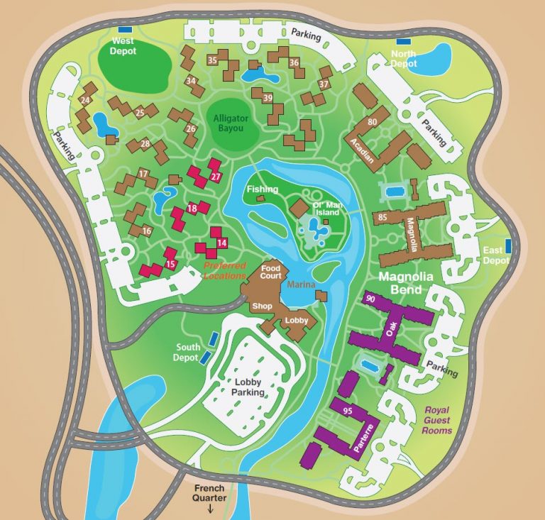 Disneys Port Orleans Resort Riverside Resort Map 768x733 