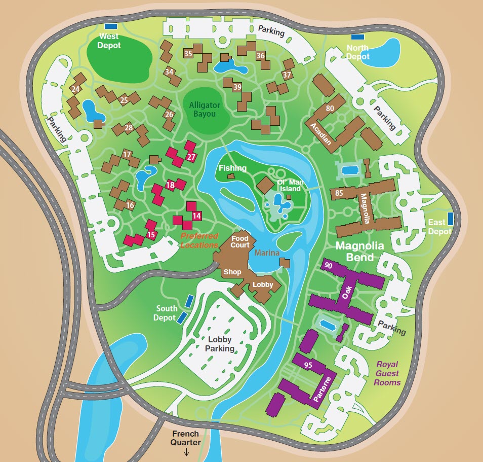 Disneys Port Orleans Resort Riverside Resort Map 