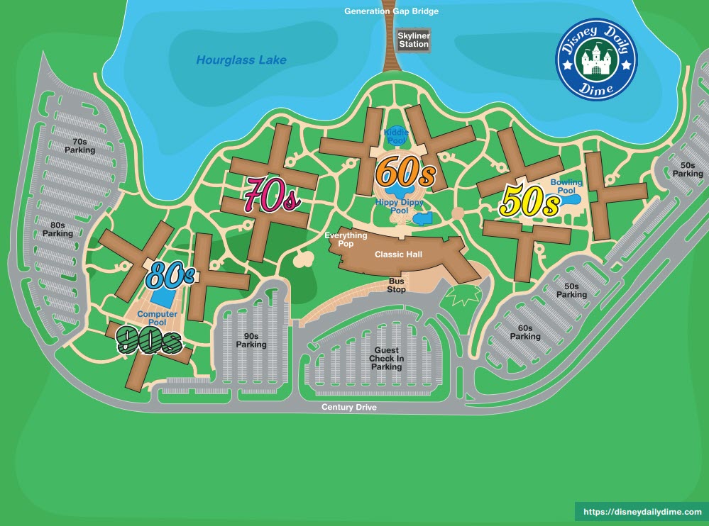 Disneys Pop Century Resort Map 