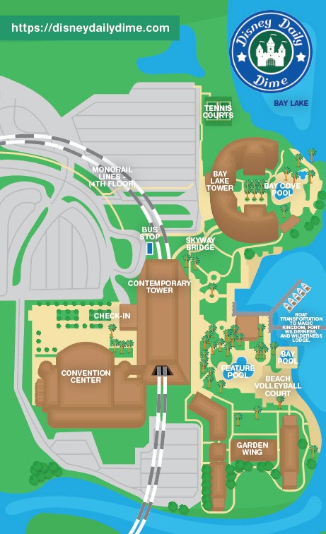 Disneys Contemporary Resort Map 