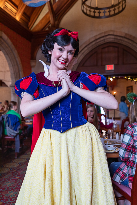 Snow White is one of the princesses on the regular rotation for the Akershus Royal Banquet Hall breakfast.