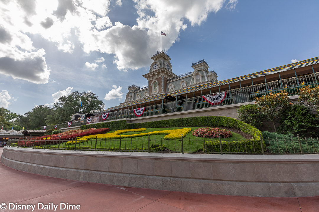 Looking down Main Street, U.S.A towards Cinderella Castle.